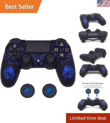 Ultra-Thin Anti-Slip PS4 Controller Cover with Dragon Design & Thumb Grips