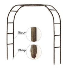 Metal Garden Arch,7.8 Feet High x 5.5 Wide Sturdy Brown Strengthen