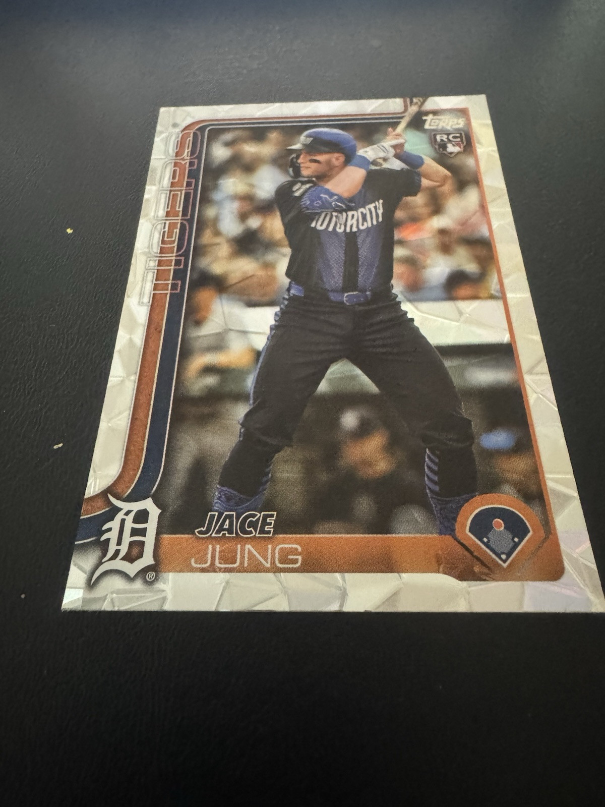2025 Topps Jace Jung Rookie Card RC Diamante Parallel Detroit Tigers #80