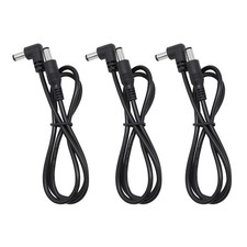 BlingKingdom 3pcs Guitar Pedal Power DC Cable for Effect 27.36 inches, Black