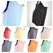 Embroidery Chiffon Dupatta, Chunni For Women Girls Stole Hijab Indian Scarf