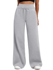 Women's Wide Leg Sweatpants High Waisted Baggy Sweat Pants Drawstring Straigh...