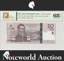 Haiti 50 Gourdes 2004 P 274a Commemorative UNC TQG 68 GEPQ WITH HARD CASE NR