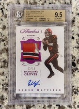 2018 Panini Flawless Baker Mayfield SIGNATURE GLOVES RUBY #/15 BGS 9.5 AUTO 9