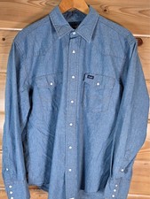 Wrangler Denim Western Pearl Snap Long Sleeve Shirt Men XL