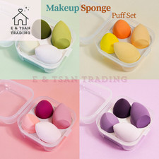 4PCS Set with Box Makeup Foundation Blender Sponge Puff Flawless Smooth