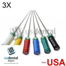 3X LOT of Endo NiTi Hedstroem File 25mm #40 - 6pk - 104199