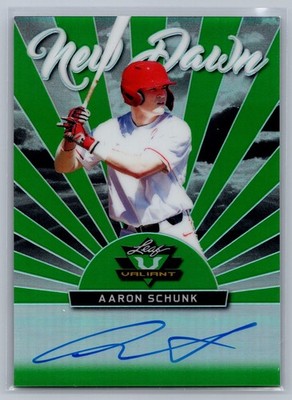 Aaron Schunk 2019 Leaf Valiant New Dawn Green Auto /99 #ND-AS1
