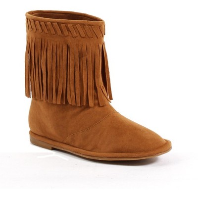 Ellie Girls Fringed Mid-Calf Moccasin Boots 101 Meeko Microfiber