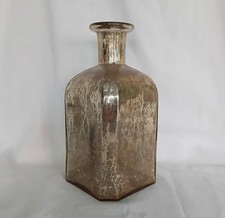 Gold mercury glass bottle vase 8.75"