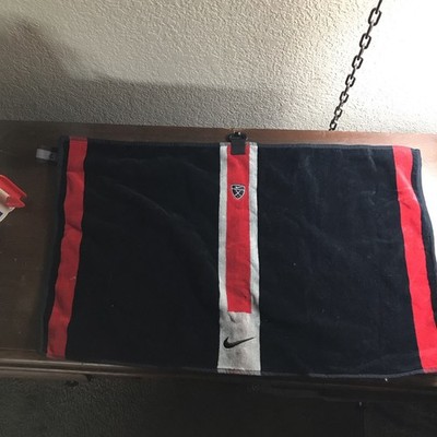 Nike Performance Golf Towel Navy Red White Trademark Org Brand Clip Embroidered
