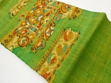 7669542: JAPANESE KIMONO JAPANESE NAGOYA OBI / MAWATA TSUMUGI / WOVEN FLOWER ARA