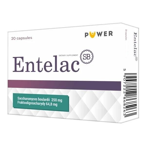 Puwer Entelac SB 20 Capsules Saccharomyces Boulardii 20 Billion CFU Probiotic