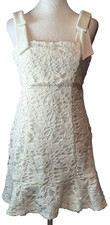Julia Jordan Size 6 Beck Lace Fit & Flare Dress White Sleeveless Summer Wedding