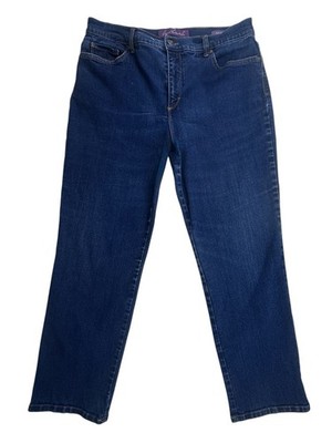 Gloria Vanderbilt Amanda Jeans Women's 14 Short Dark Wash Straight Leg High Rise