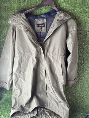 Ellen Tracy Women's Hooded Waterproof Raincoat Size Small