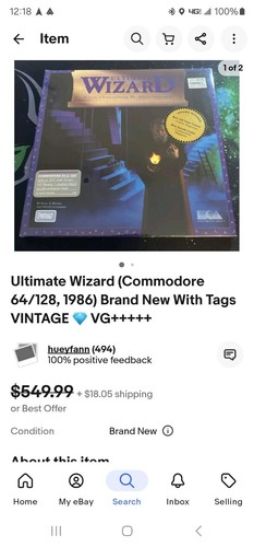 1986 SEALED NOS VGA 85+ C64 Ultimate Wizard Commodore 64/128 E.A Electronic Arts - Picture 10 of 13