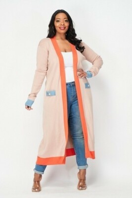 ILLORD PLUS THICK TRIPLE TONE CARDIGAN