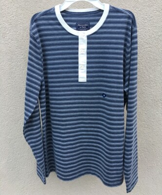 ABERCROMBIE & FITCH MEN SHIRT Size MEDIUM blue white NEW authentic long sleeve