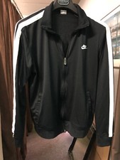 USED 1990'S MEN'S SIZE XL ORIGINAL NIKE BLACK TRACK JACKET TRACK SUIT TOP WHITE