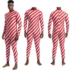 Mens Leotard Festive Jumpsuit Gymnastic Bodysuit Cosplay Unitard Skating Rompers