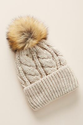 Anthropologie Norah Beanie + Reusable Face Mask Set Beige | eBay