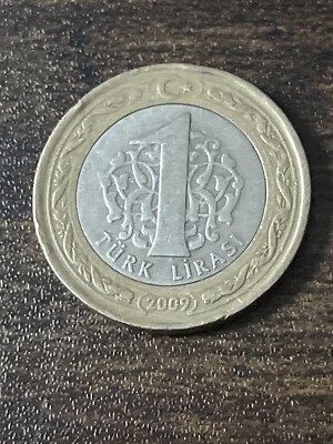 トルコ共和国 1トルコリラ 2009年 2009 Turkey 1 Lira Bi-Metallic Actual Coin TK5969* | eBay