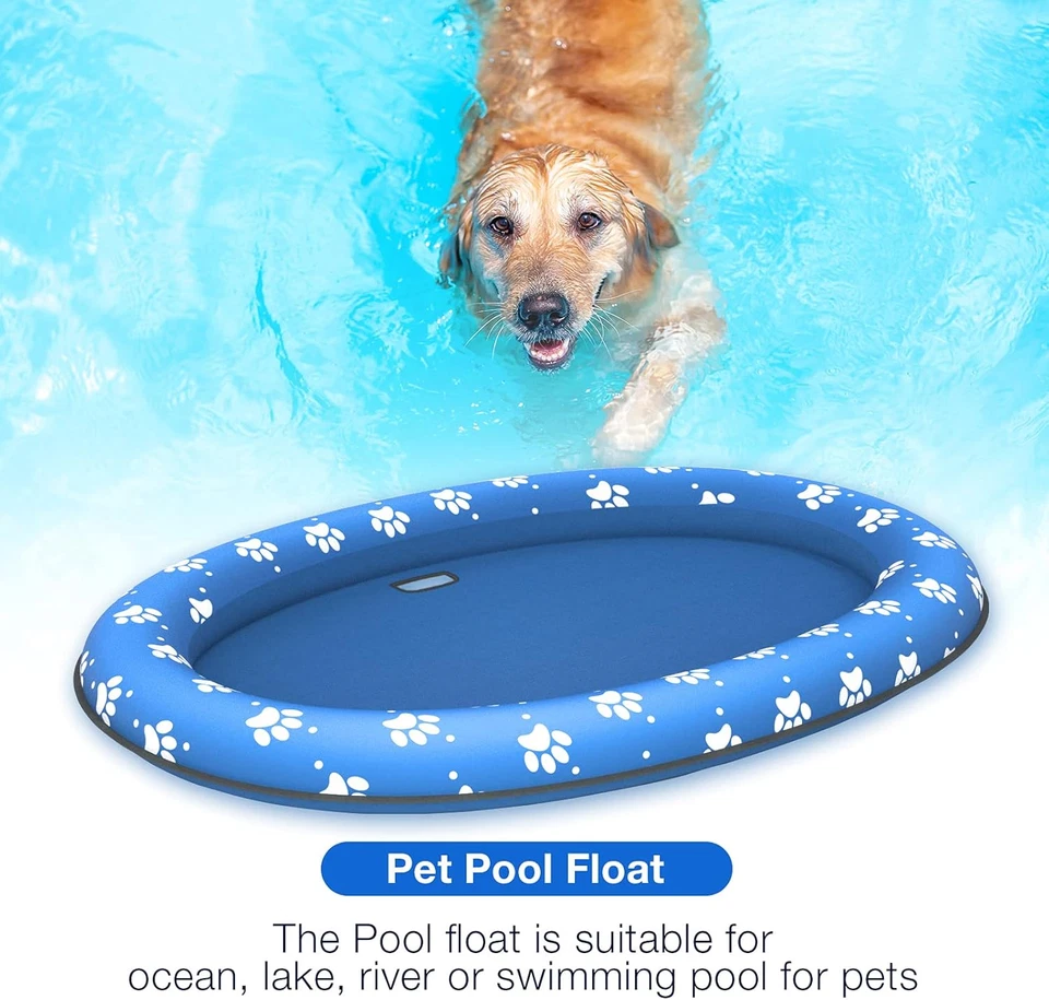 Balsa flotadora suave para mascotas - Flotador inflable para nadar para perros para verano (patas) Foto 4 de 4