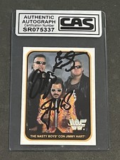 THE NASTY BOYS 1991 MERLIN WWF WRESTLING SIGNED AUTOGRAPHED CARD CAS AUTHENTIC