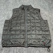 NEW Lands End Vest Mens XXL Green Polyester Full Zip Pockets Primaloft Coat