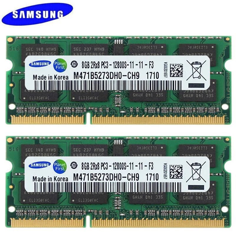 SAMSUNG DDR3 1600MHz 16GB (2 x 8GB) PC3-12800 2Rx8 Laptop Memory SODIMM RAM 1.5V