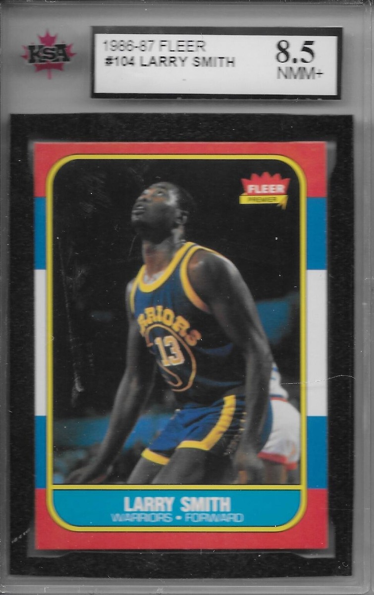 1986-87 FLEER BASKETBALL Larry Smith #104 KSA 8.5 NMM+ Golden 