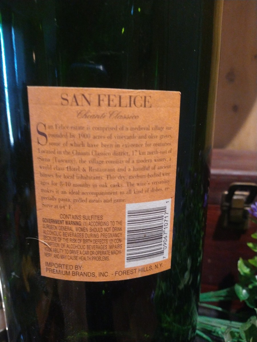 Chianti Classico wine bottle empty 1995 | eBay
