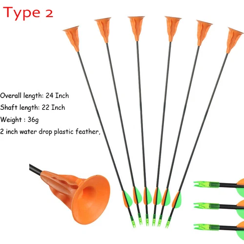 26IN 12PC Fiberglass Sucker Arrows Suction Cup Children Toy Arrow Practice - Picture 21 of 28