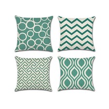 Set of 4 Geometric Shape Decorative Throw Pillow Covers 18 x 18 inches 45x45cm
