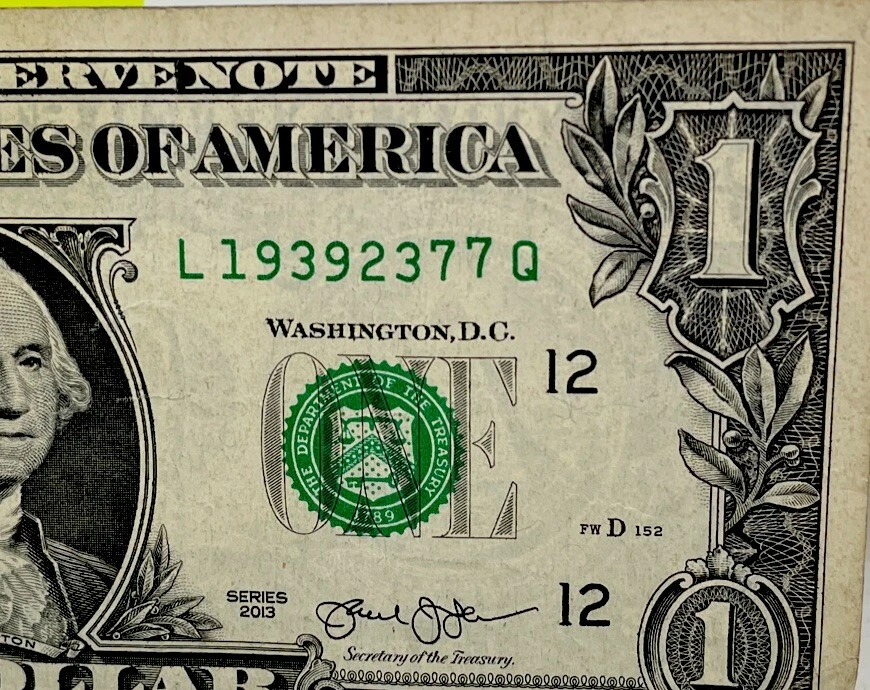 Birthday/Anniversary Dollar February 3 1939 .  Fancy Serial Number Circulated - Image 2 of 4