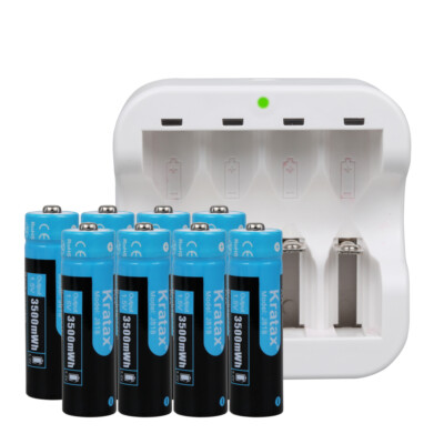 3500mWh Rechargeable AA Lithium Batteries 1.5V Li-ion Battery With Fast Charger