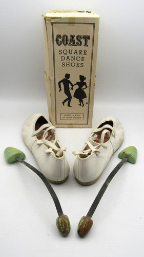 VTG. WOMEN'S COAST WHITE SQUARE DANCE SHOES w/STRETCERS (8 1/2 M) MADE HOLLYWOOD