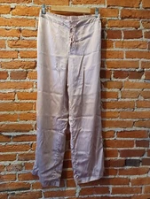 Mommesilk Rose Pink 100% Silk Pajama Bottoms Size M