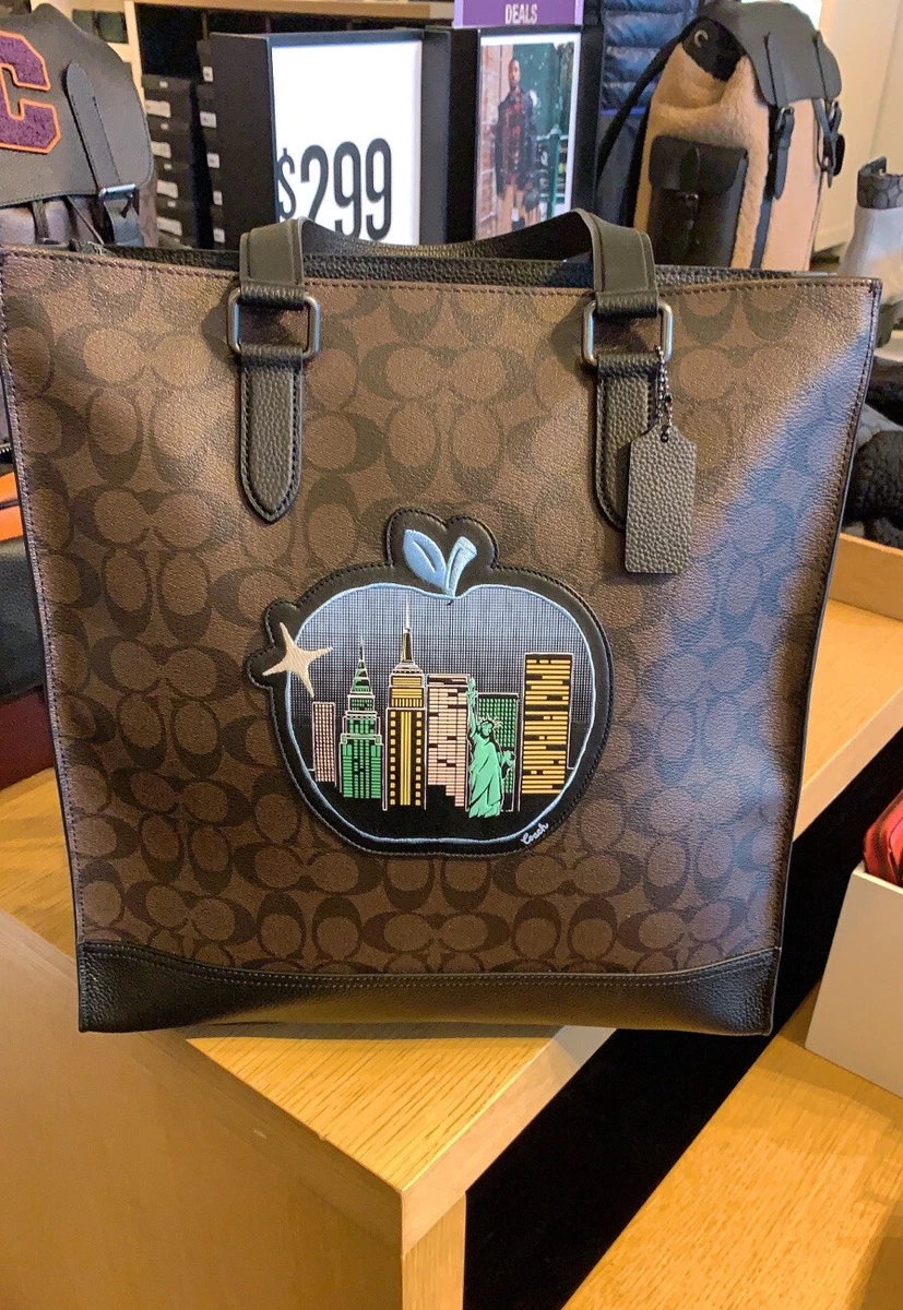 NWT Coach Graham Structured Tote In Signature Canvas With Souvenir Patches