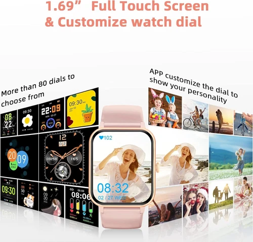 2025 Smartwatch Damen Herren für Android iOS Fitnessuhr Pulsuhr Schrittzähler - Bild 3 von 7