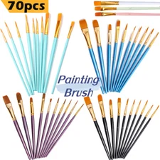 70PCS Artist Paint Brushes Set Art Acrylic Oil Watercolour Painting Craft Model