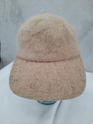 Beige Tan Olefin Angora Blend Hook & Loop Adjustable Baseball Hat by Betmar - Picture 2 of 7