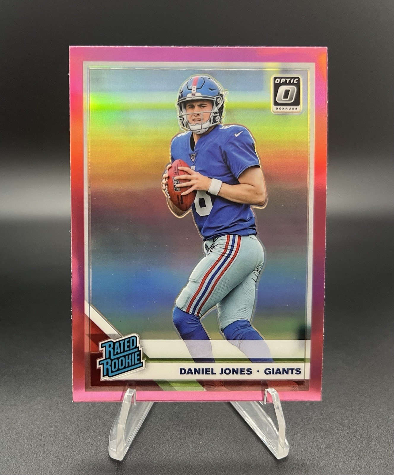 2019 Panini Donruss Optic Rated Rookie Pink Prizm Daniel Jones RC Giants Colts