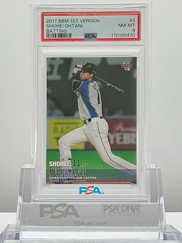 SHOHEI OHTANI 2017BBM 1ST VERSION BATTING #2 PSA8!LOWPOP!(RC)