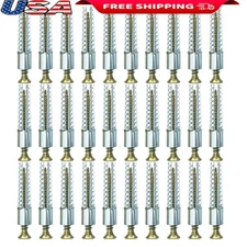Heavy Duty Wall Anchors & Screws Kit Concrete Wood Mounting 100 Pieces New