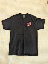 A Lab Men's T-Shirt L Black Graphic Magic Mushrooms Short Sleeve Crew Neck