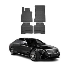 OMAC Gummi Fu&szlig;matten f&uuml;r Mercedes S Klasse W222 SD 2013-2020 Matten Schwarz 4x