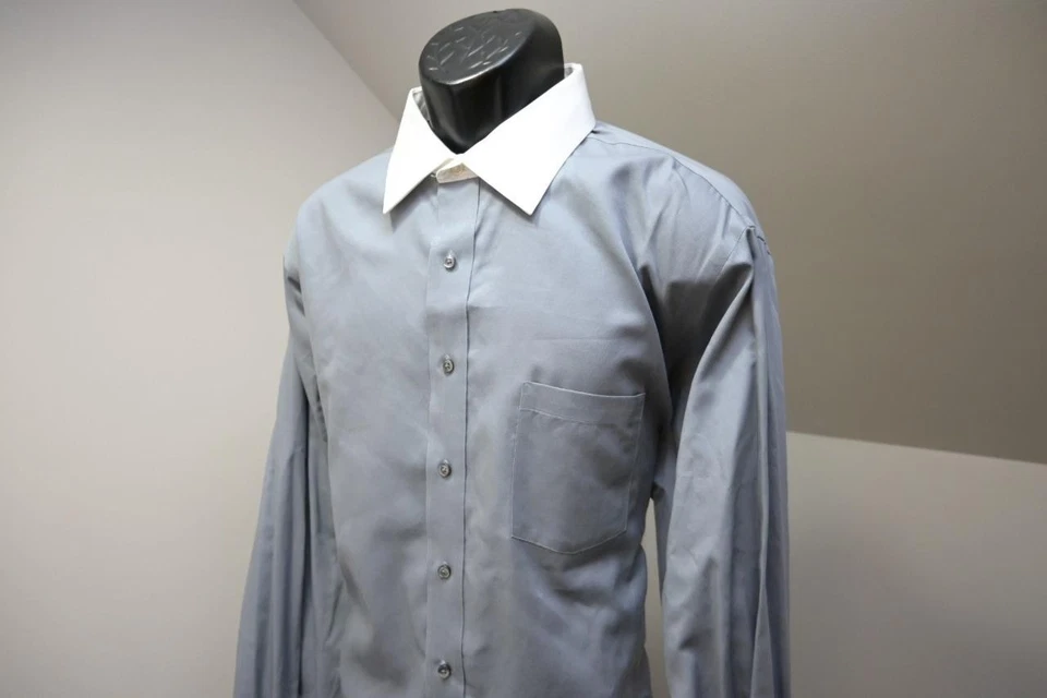 Donald Trump Dress Shirt Regular Fit Gray French Cuff Mens Size 18 36/37 2XL - Image 4 of 4