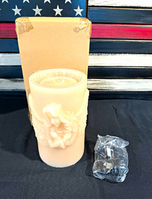 Candle-Impressions White Angel Flameless LED Wax Pillar Candle AAA AF-LED-001